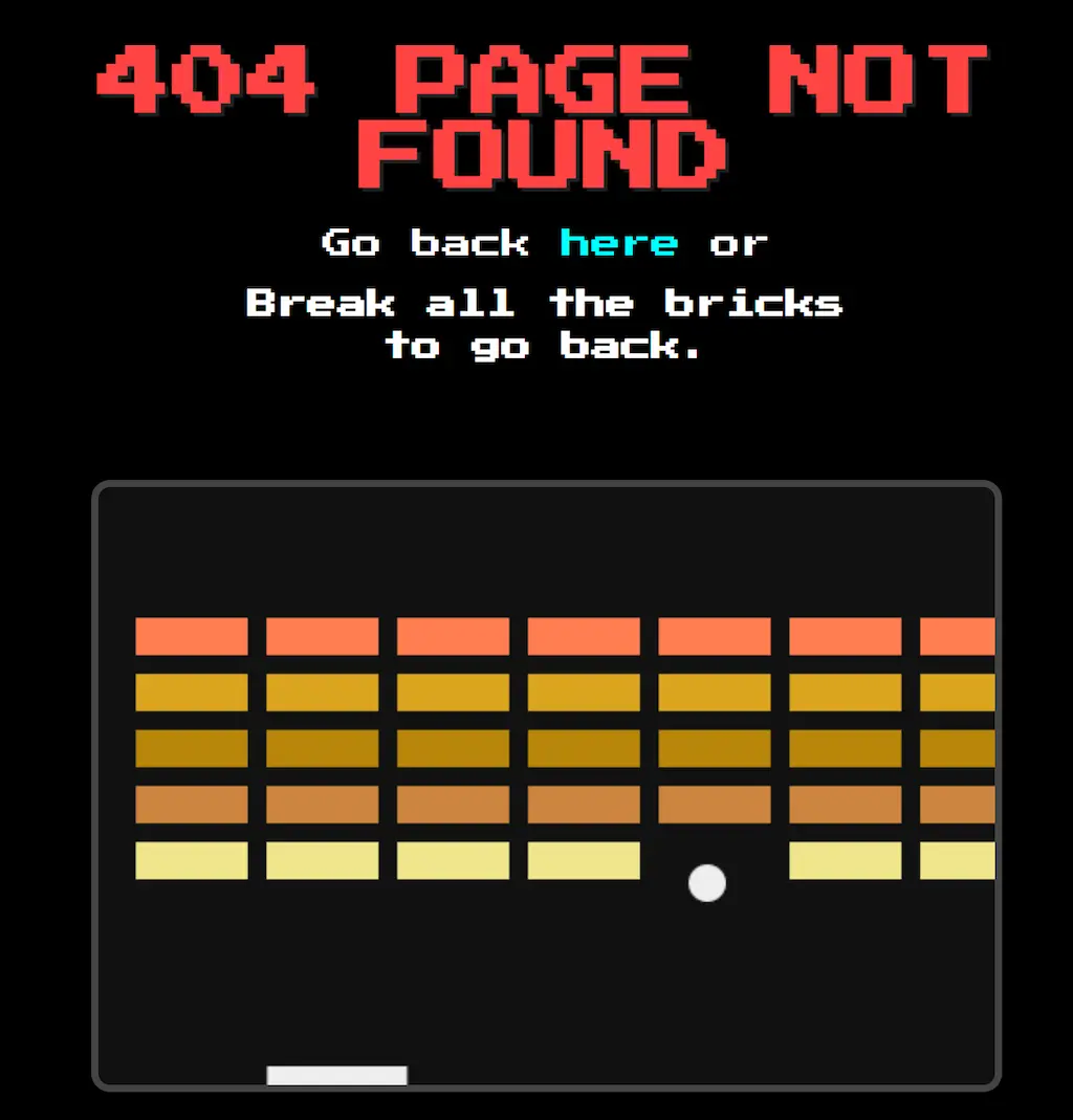 Break the Boredom: Our Fun 404 Breakout Game